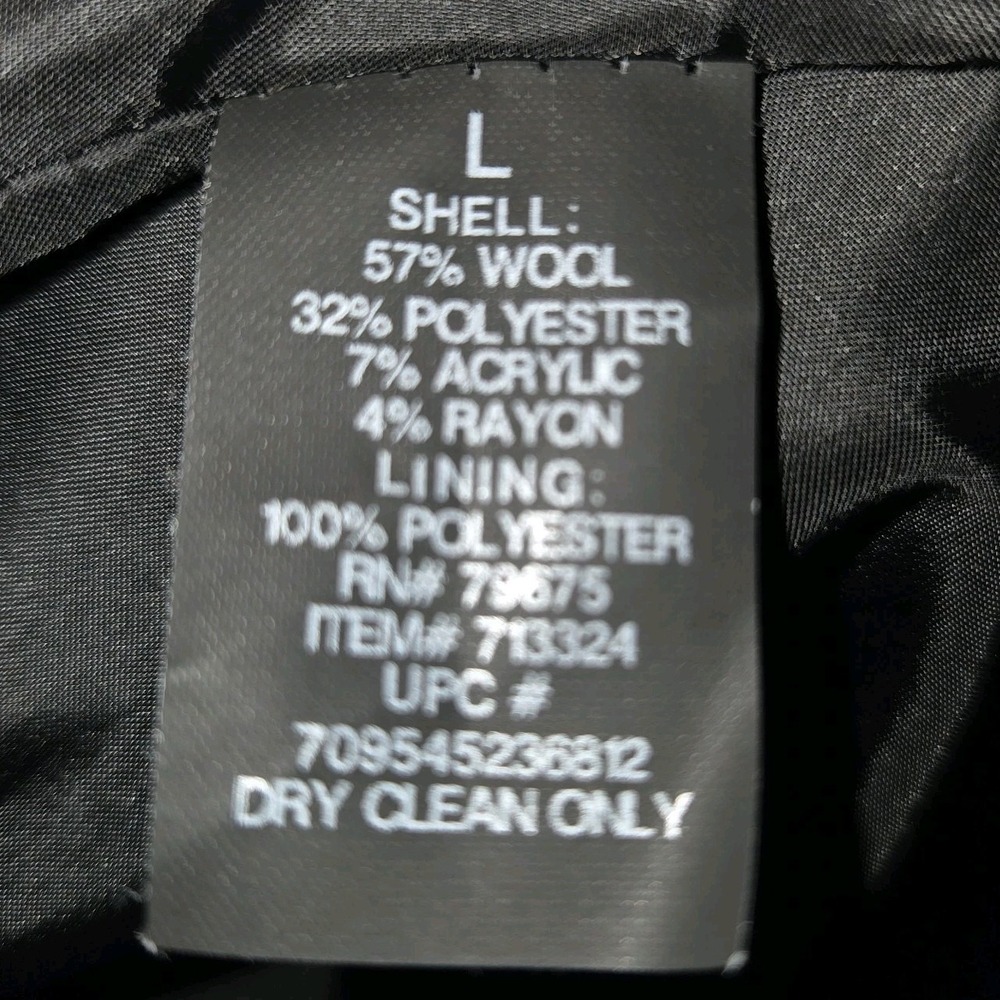 LONDON FOG Jacket Single Breasted Gray Wool Blend Pea Coat Women's Size Large - Picture 3 of 9